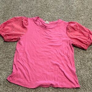 BiBi Pink Blouse with Embellished Sleeves